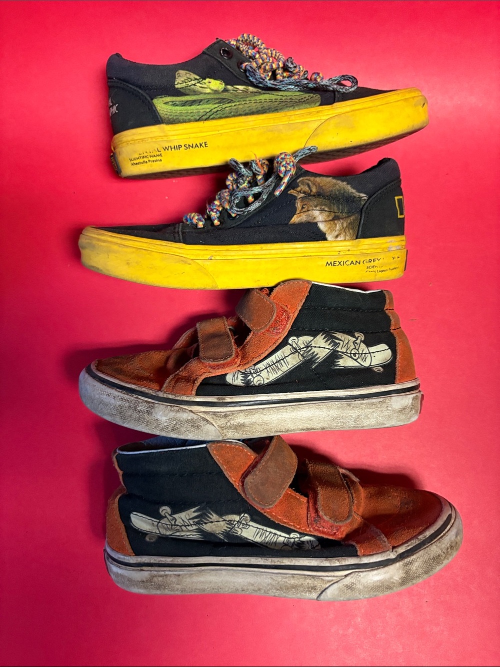 Lot of 2 Kids Vans Shoes
Nat Geo edition / Sk8 High tops